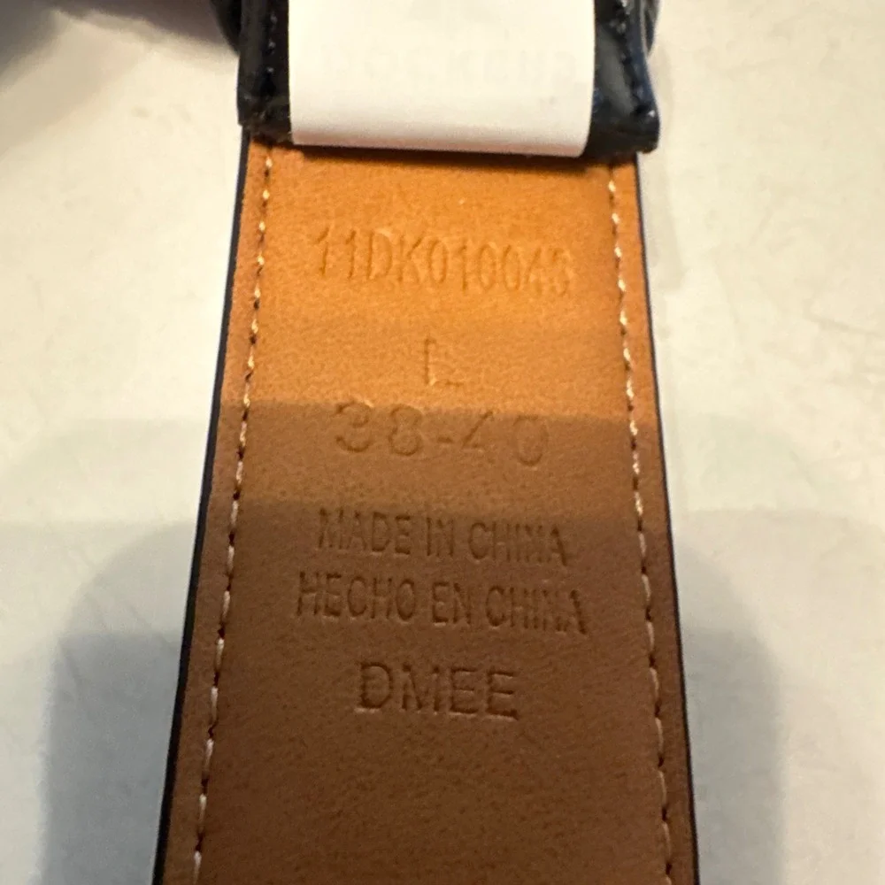Dockers‎ Men's Black Dress Belt – Coated Leather, 1.25 Inch Wide, Size L Black